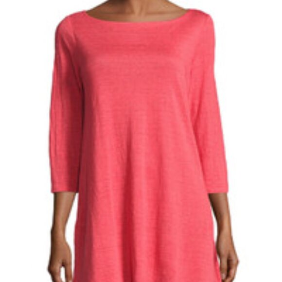 Eileen Fisher Organic Linen Coral Tunic - Picture 1 of 7
